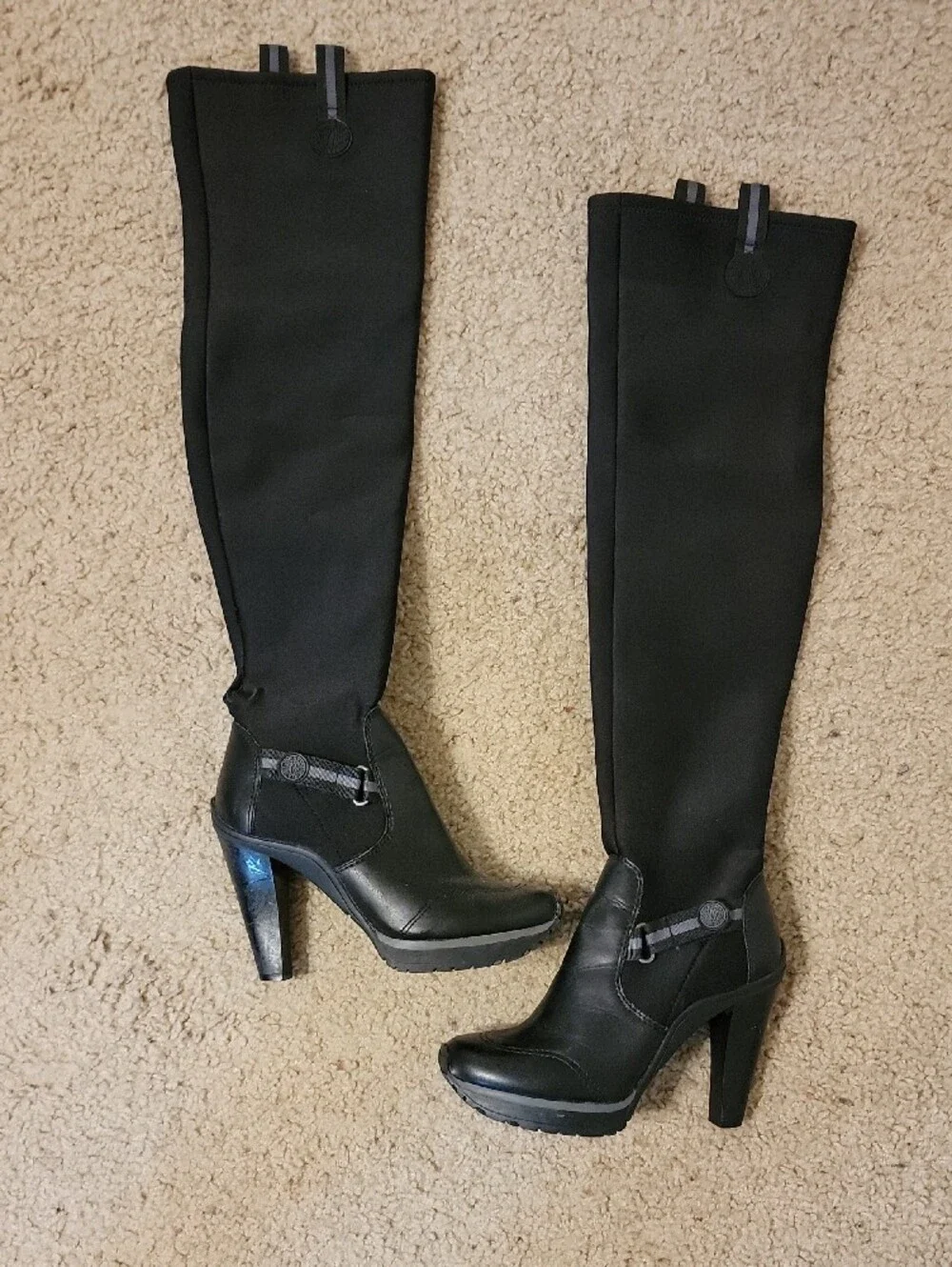 DKNY Black Over-the-Knee Heeled Boots